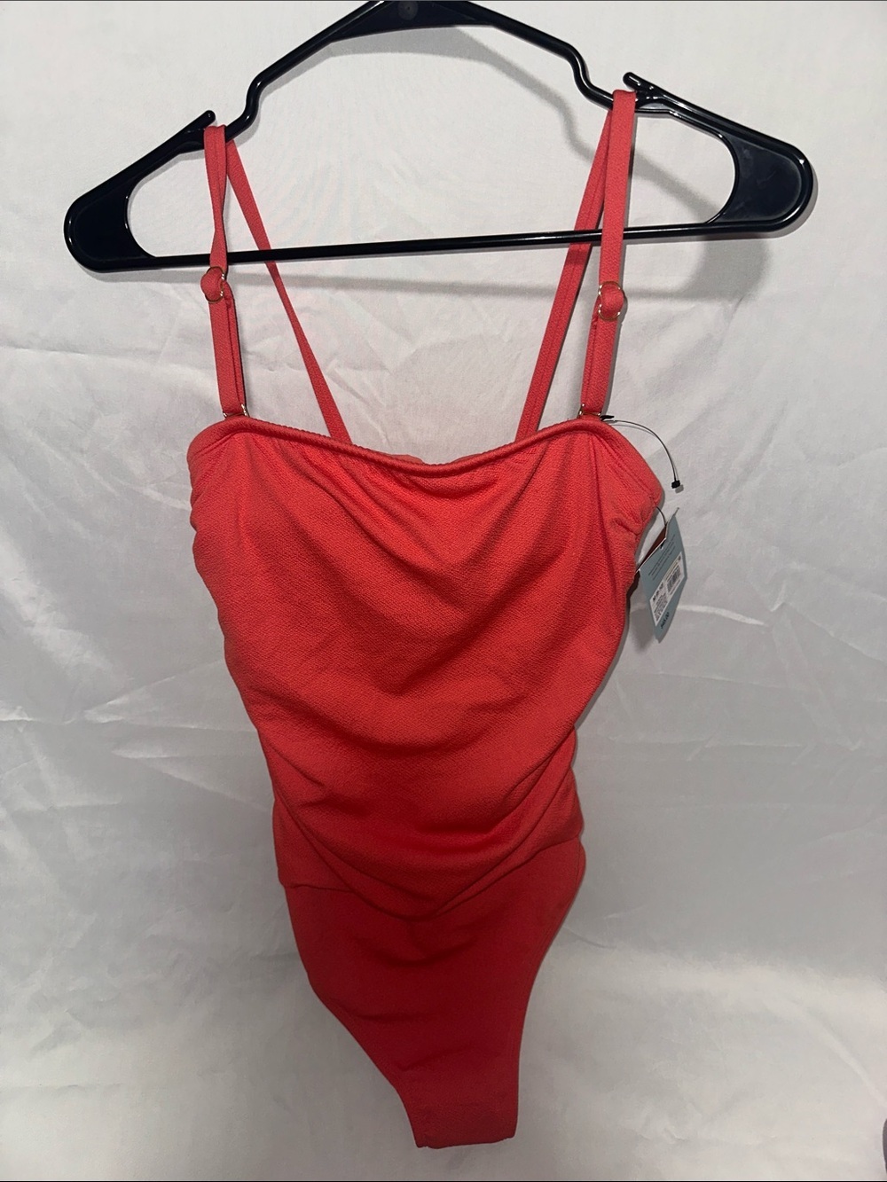 Shade & Shore Red One-Piece Swimsuit with Adjustable Spaghetti Straps